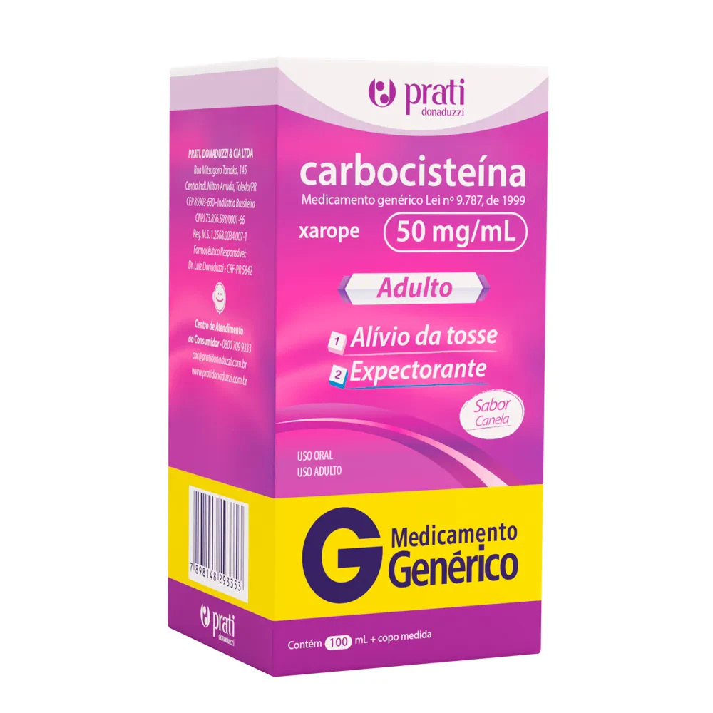 Carbocisteina 50mg/mL xarope 100mL Gen Prati