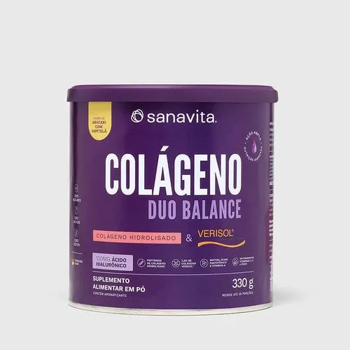 Colágeno Duo Balance - Sabor Abacaxi Com Hortelã 330G - Sanavita