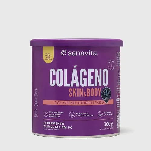 Colágeno Skin & Body 300G Sabor Abacaxi Com Hortelã