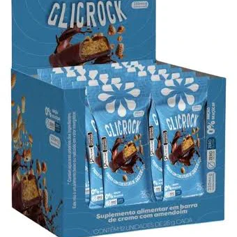 Display Glicrock Barra De Cromo C/Amendoim 25G 12 Unidades
