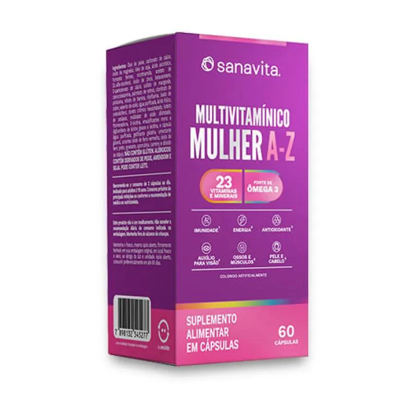 Multivitamínico Mulher A-Z Sanavita 60 Cápsulas