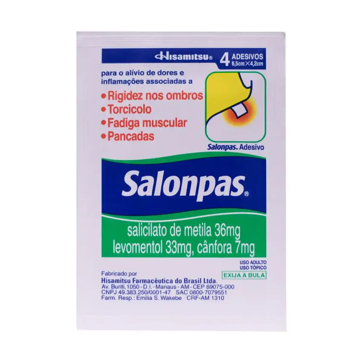 Salonpas P 36,0Mg + 33,0Mg + 7,1Mg Cx 4 Unid.