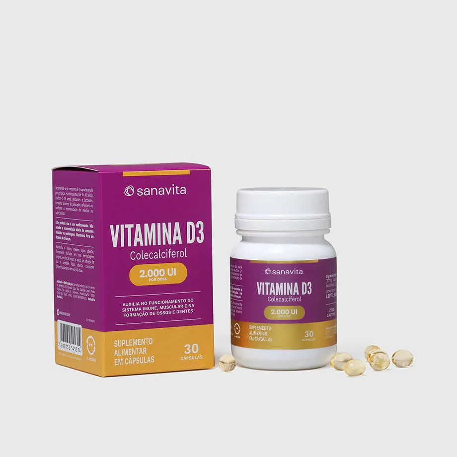 Vitamina D Sanavita 2.000 Ui 30 Cápsulas 